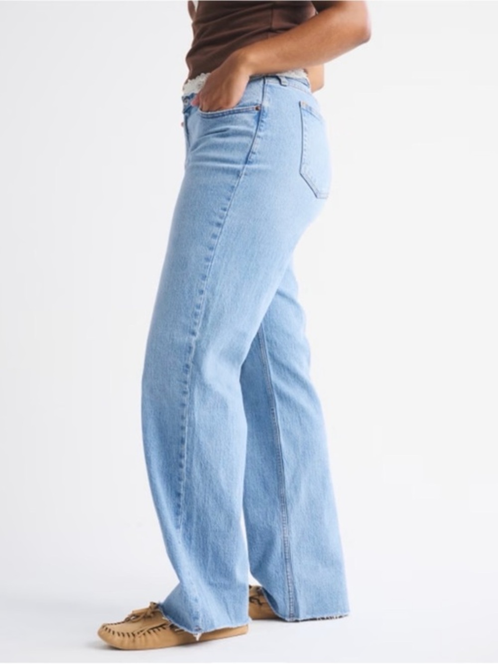 Abercrombie & Fitch Light Blue The Baggy Low Rise Jeans Love Curves size 31